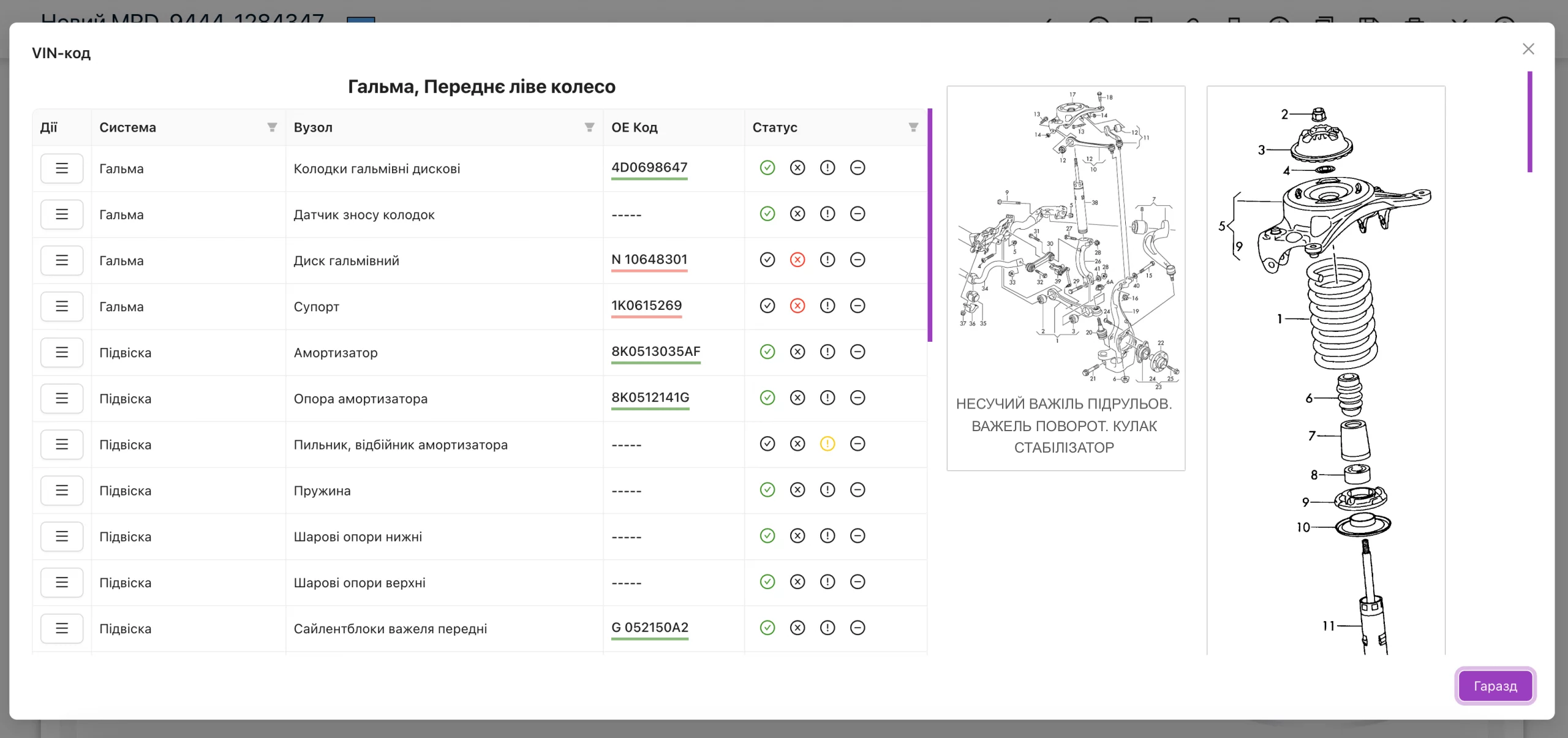 Робота безпосередньо з оригінальними схемами авто за VIN-кодом, для виявлення дефектів конкретних вузлів.